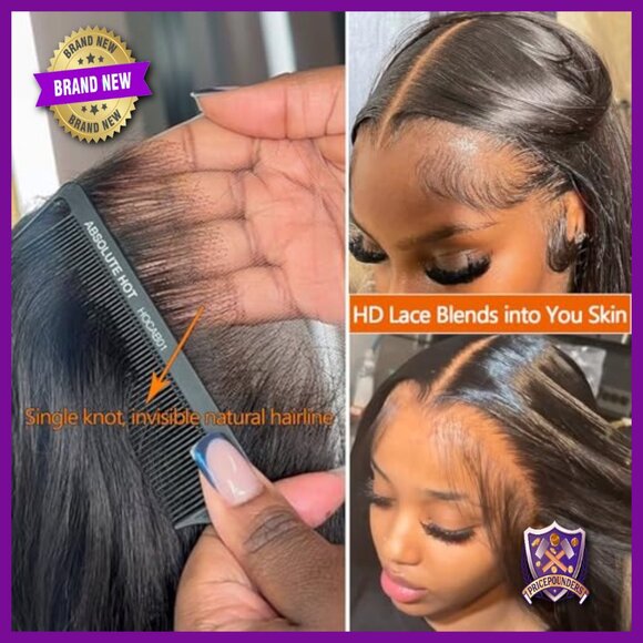 13x4 HD Lace Front Wig 20 Inch Straight Human Hair Glueless 200 Density